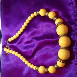 Retro Yellow Beaded necklace